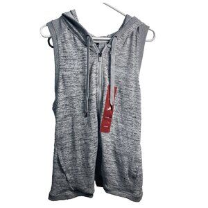 active life womens gray heather sleeveless zip up hooded vest size XL extralarge